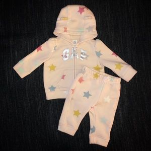 Baby Gap Starry Sweatsuit (sheer pink/blush)